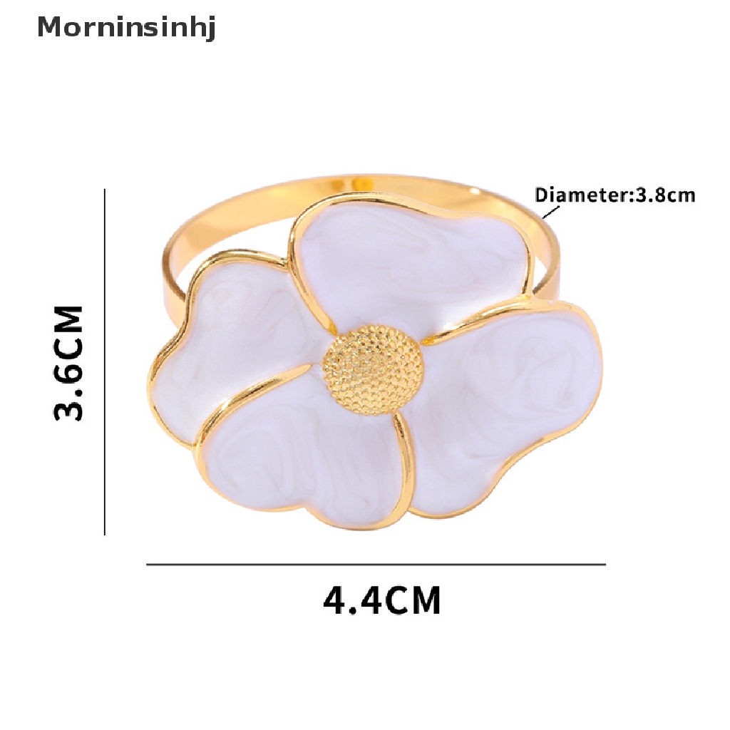 Cincin Serbet Desain Bunga Daisy Untuk Dekorasi Meja Pernikahan