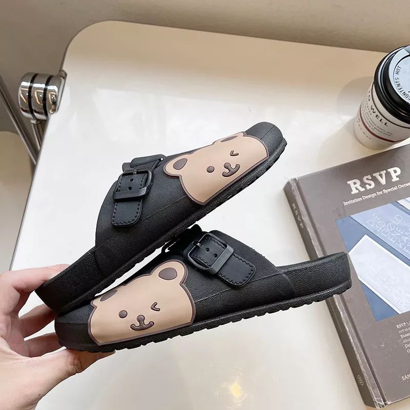 Sandal Sepatu Wanita Dewasa Bakpao Bear / Sepatu Selop Karet Bakpao Wanita Dewasa