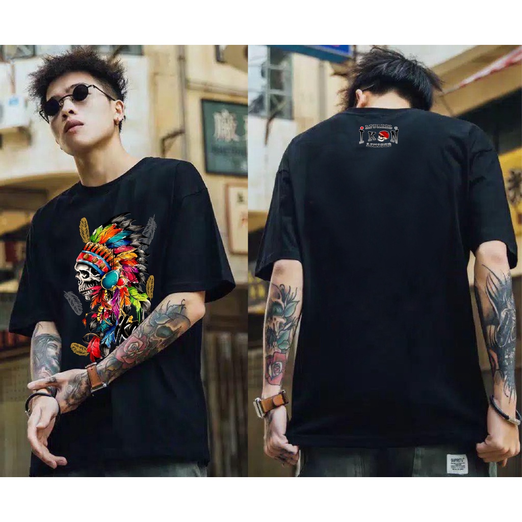 Kaos Premium Pria Tshirt Distro Icon Dayak Irian