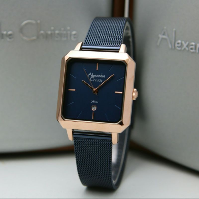 ALEXANDRE CHRISTIE AC2911 BLUE ROSEGOLD WANITA.ORIGINAL GARANSI RESMI 1TAHUN