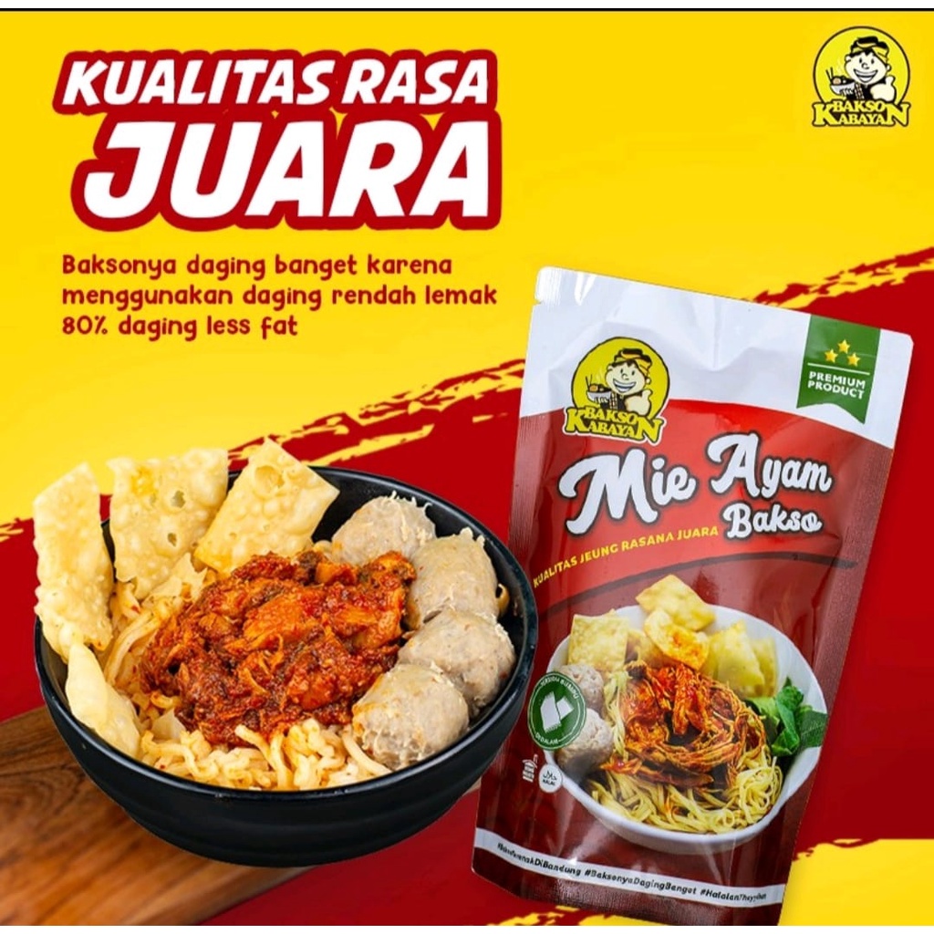 

Mie Ayam Bakso Instan Kabayan Praktis Tinggal Rebus