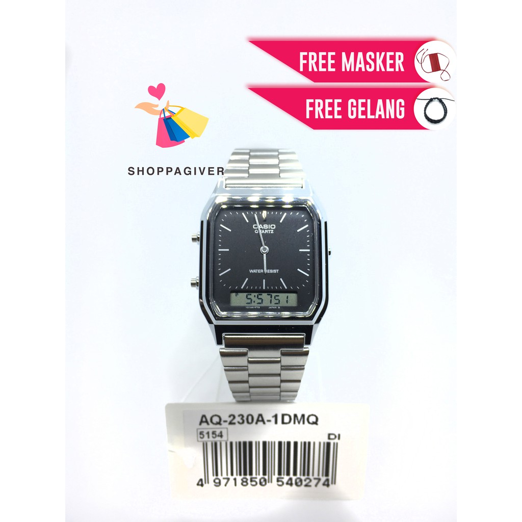 JAM TANGAN CASIO ANALOG DIGITAL AQ-230A-1D / AQ-230A ORIGINAL BERGARANSI