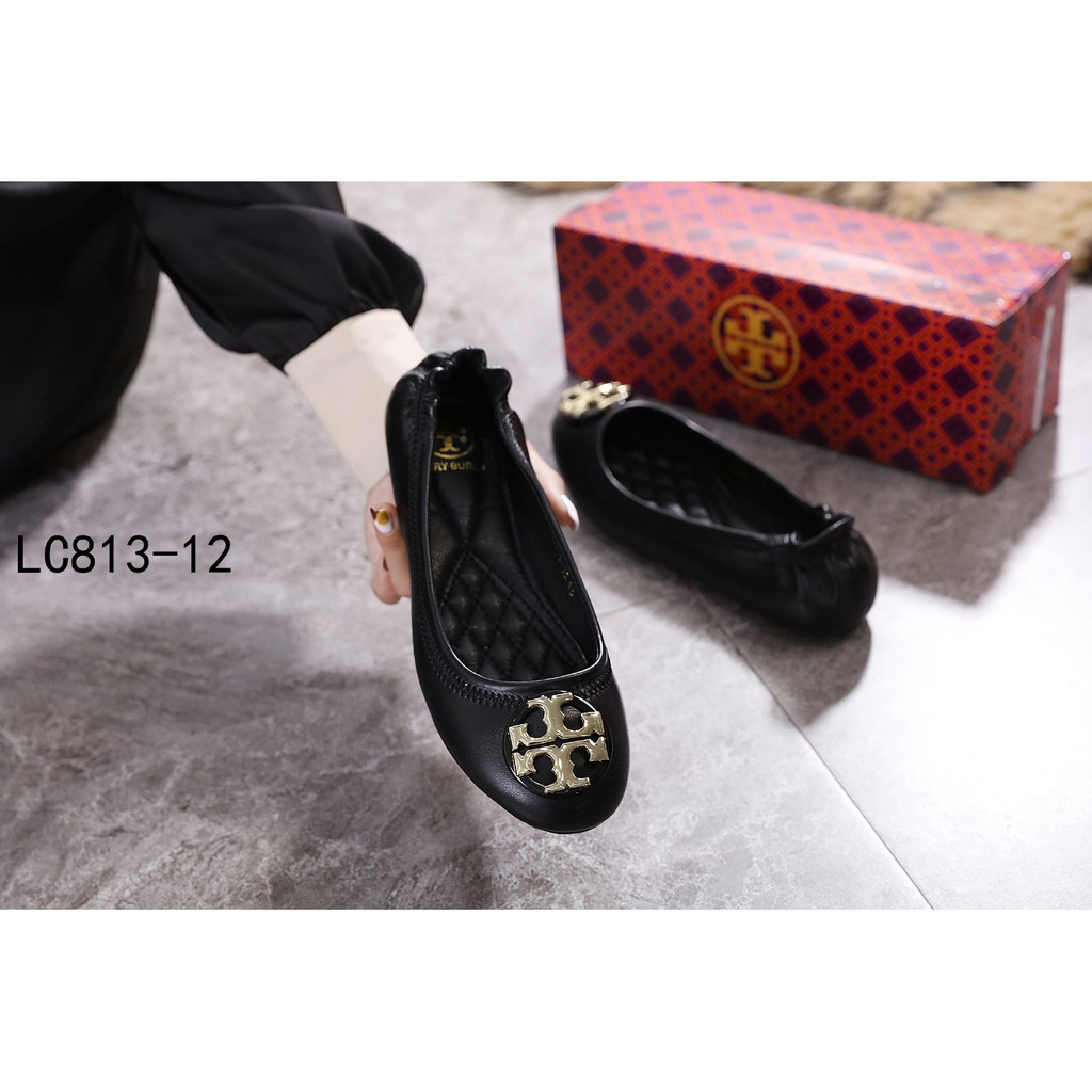 T Tory Burch Minnie Ballet Multi Logo Flat Shoes LC813-12 Heel