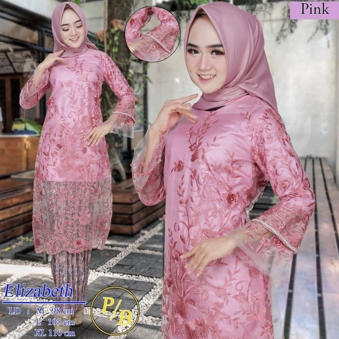 pakaian wanita kebaya tulle elizabet ternew