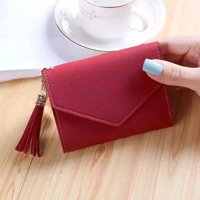 DOMPET LIPAT WANITA MINI KEKINIAN FASHION CEWEK KOREA KARAKTER POLOS WALLET WOMEN A2