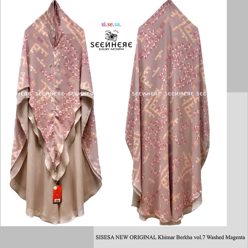 SISESA NEW ORIGINAL GUARANTEED - Khimar Berkha Vol.7 Washed Magenta