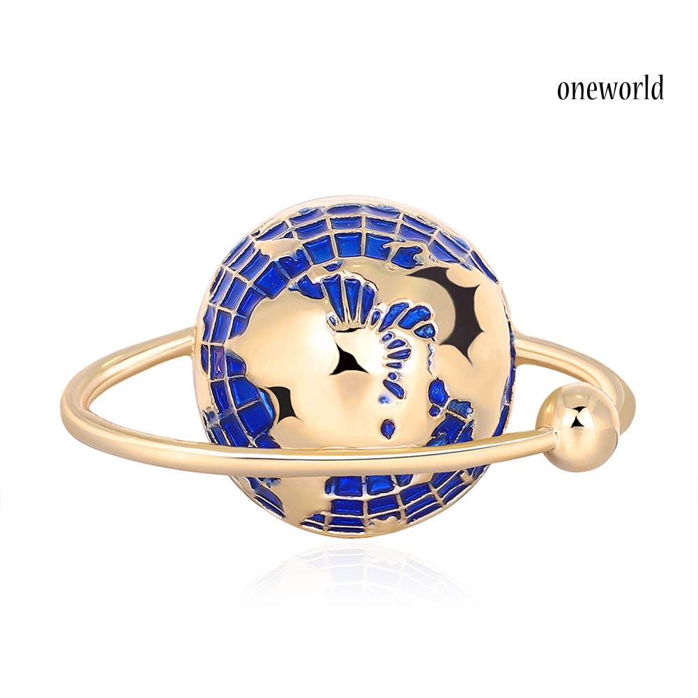 OW@ Fashion Unisex Globe Alloy Enamel Brooch Pin Badge Lapel Denim Jacket Decor