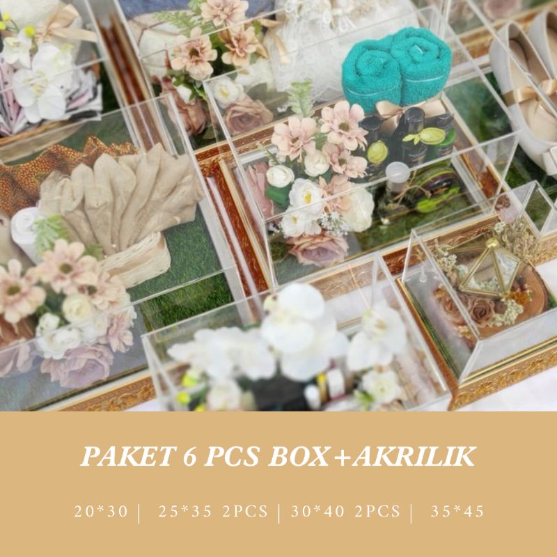 PAKET 6 PCS BAKI HANTARAN TUTUP AKRILIK| AKRILIK | BAKI HANTARAN | SESERAHAN