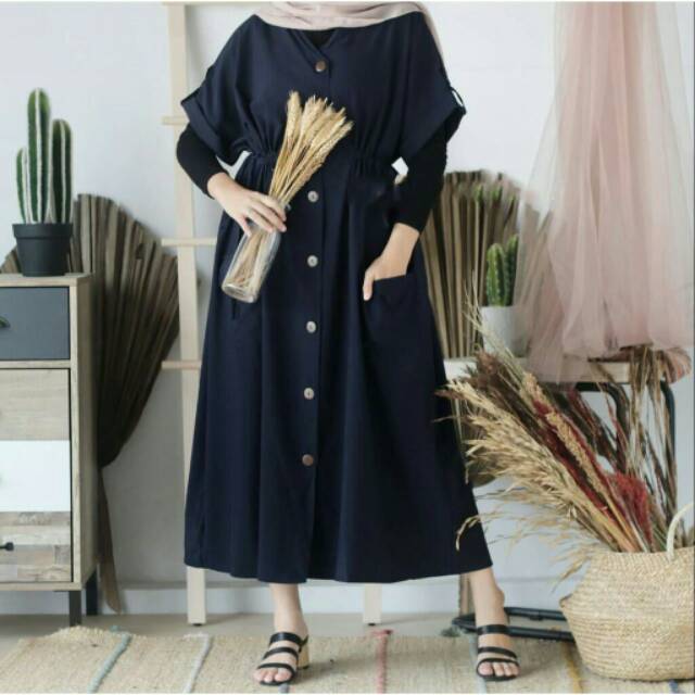 LAMERA DRESS MAXY | DRESS FULL KANCING POLOS ( 1KG MUAT 4PCS )