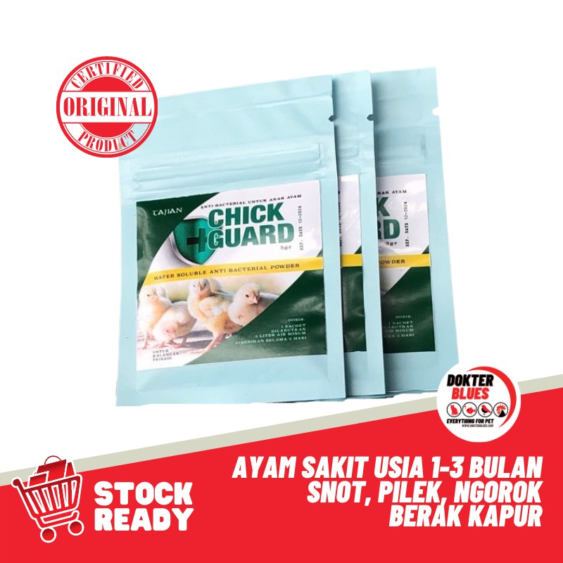 CHICK GUARD Obat Anak Ayam Sakit Usia 1-3 Bulan Snot, Pilek, Ngorok &amp; Berak Kapur - Chick Guard Bukan Ambroxitil