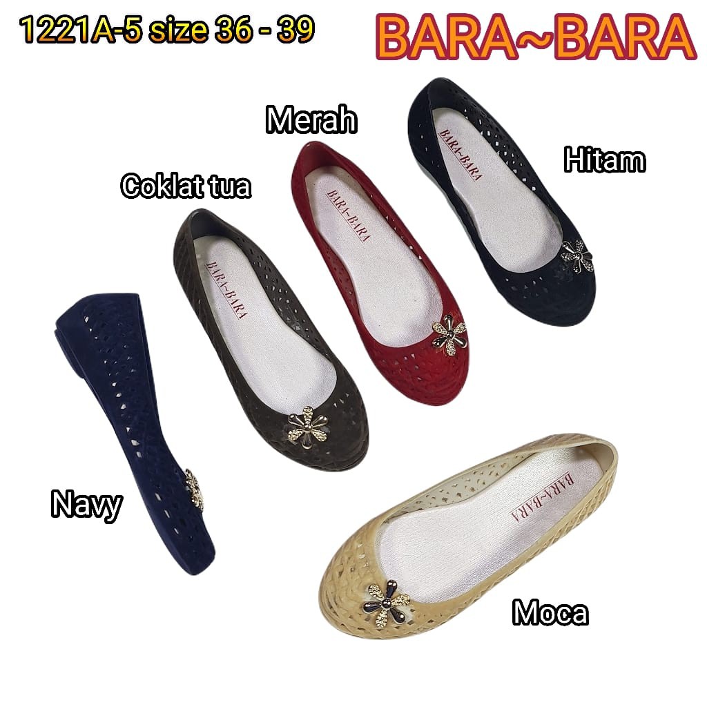 Jelly shoes bara bara sepatu wanita bludru import flatshoes barabara cewek 1221A-5