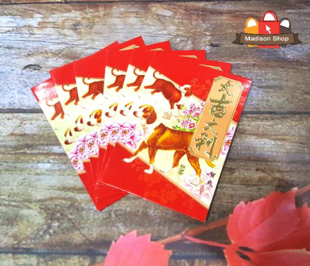 3741 ANGPAO MERAH IMLEK ANJING TAHUN 2018 CHINESE NEW YEAR RED POCKET BARU ANGPAO TEBAL.GROSIR