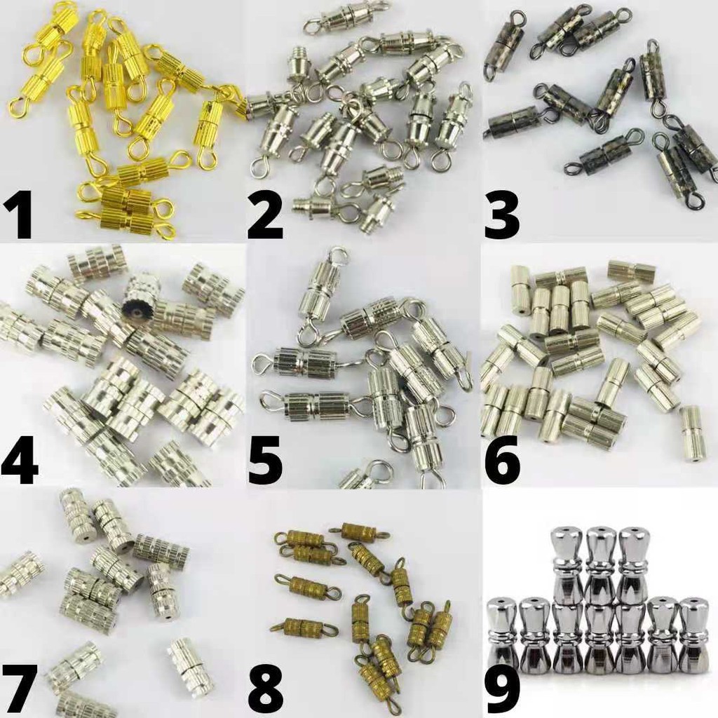Ulir Kalung /Pengait Kalung/Kait Kalung Ulir Plastik dan Besi Harga/12 Pcs
