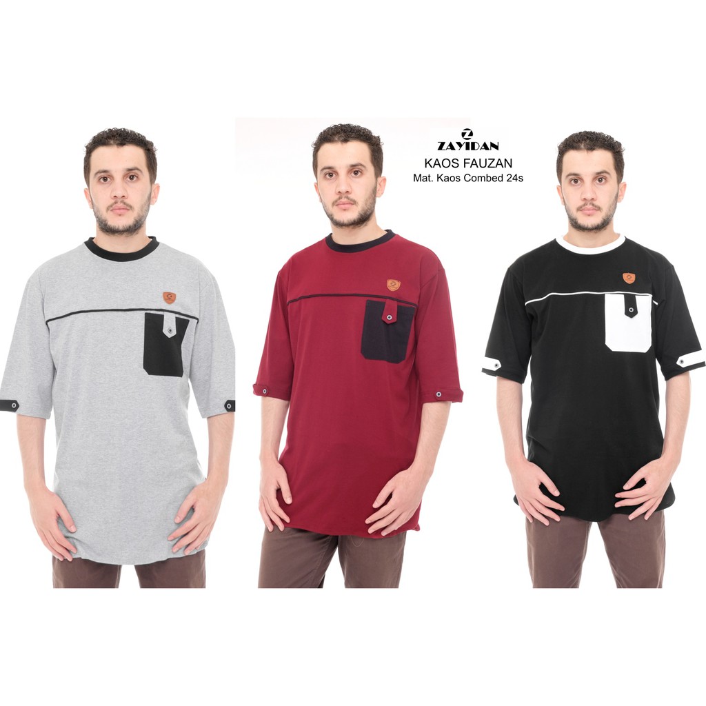 Kaos Gamis Muslim pria Zayidan - Fauzan Series - Fauzan Hitam