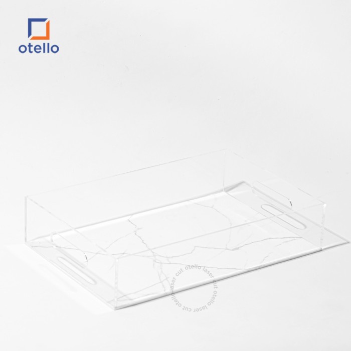 Marble Serving Tray Akrilik Nampan Saji Baki Serbaguna Acrylic