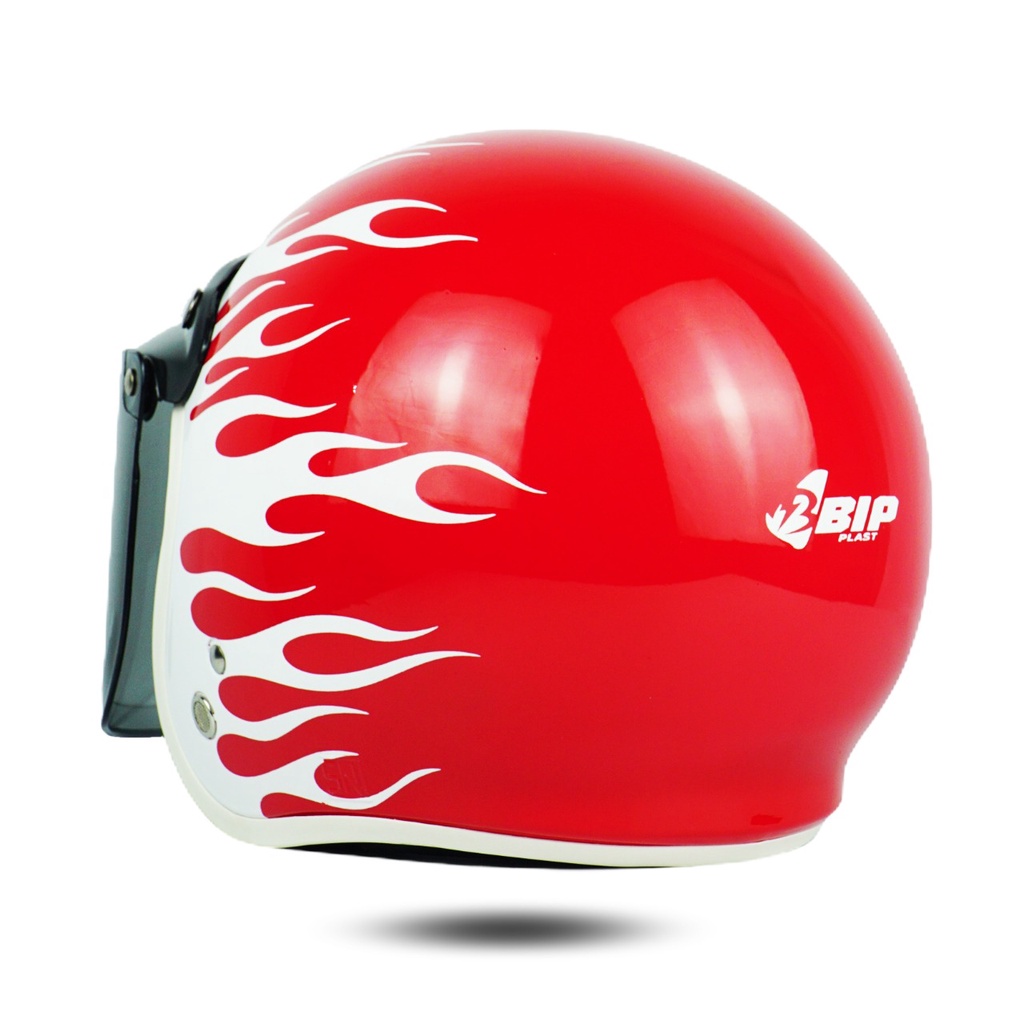 Helm Retro Dewasa SNI BR01 Flame Terbaru