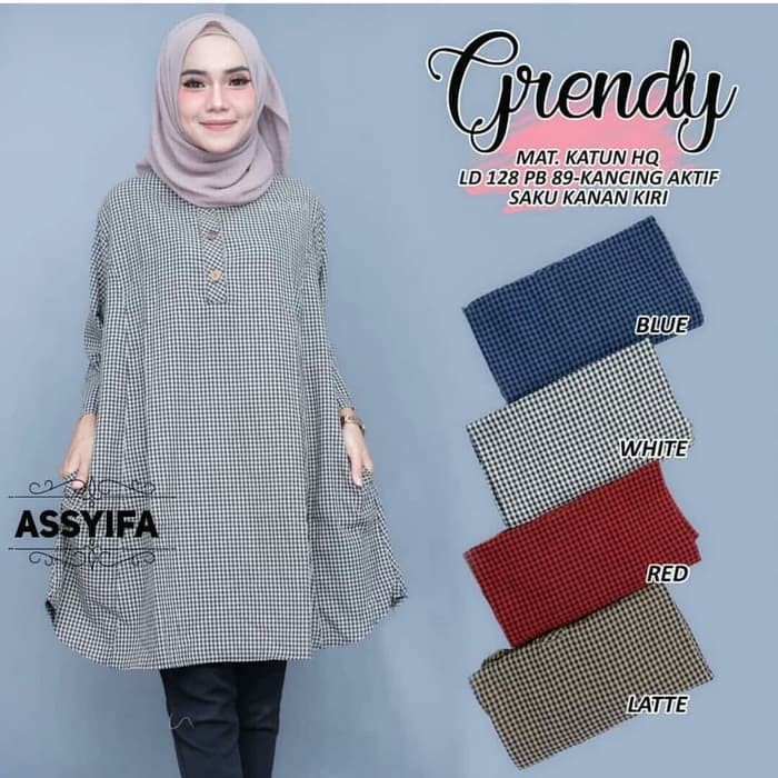 Plain Tunic Muslim Original Mpmf Baju Panjang Hitam Polos 8698YF Tunik Jumbo Grandy