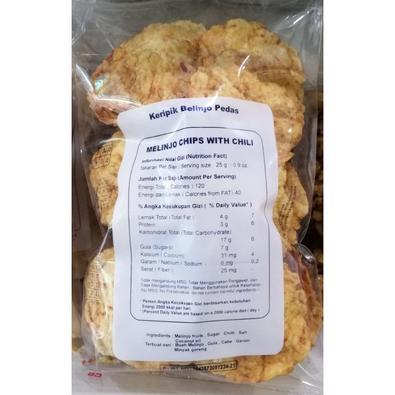 SOPONYONO Keripik Blinjo Pedas 200gram