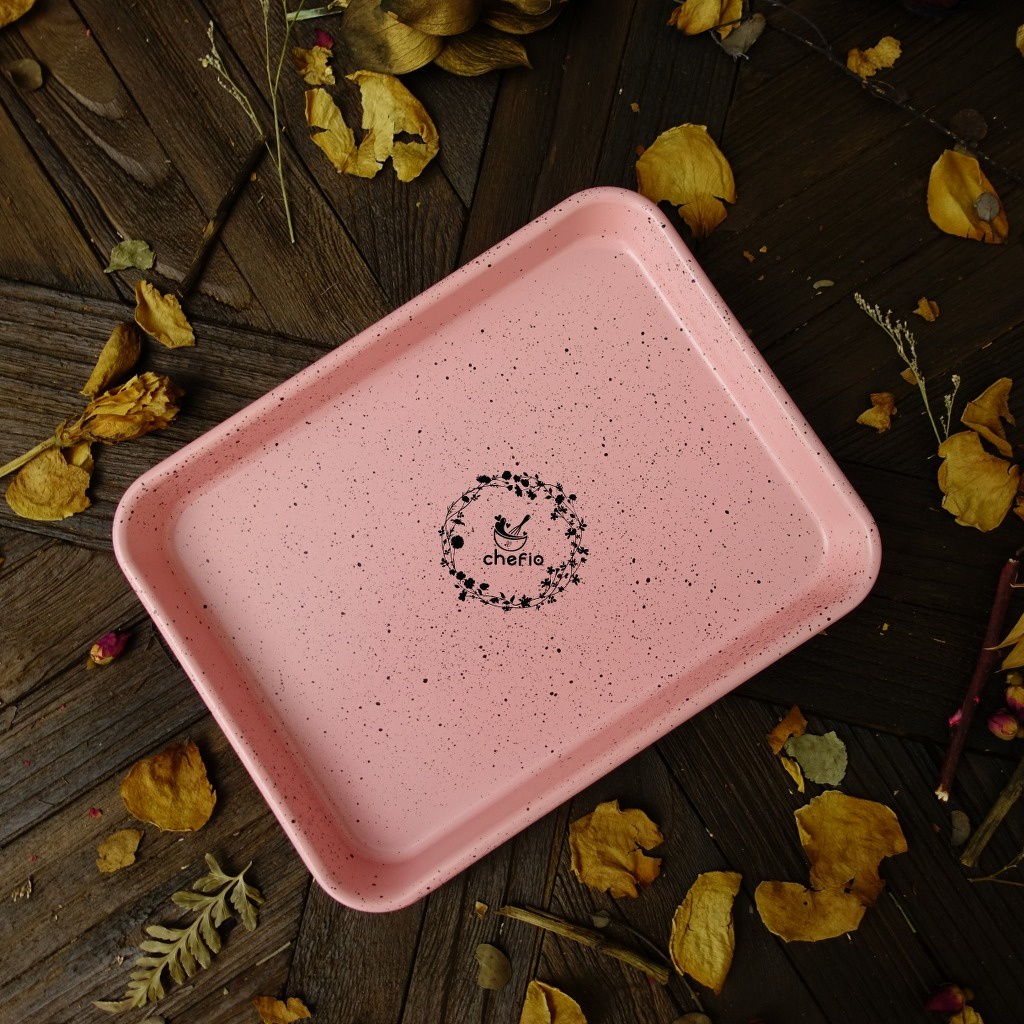 Chefio Loyang Persegi Panjang PINK / Baking Tray / Loyang Kue Kering