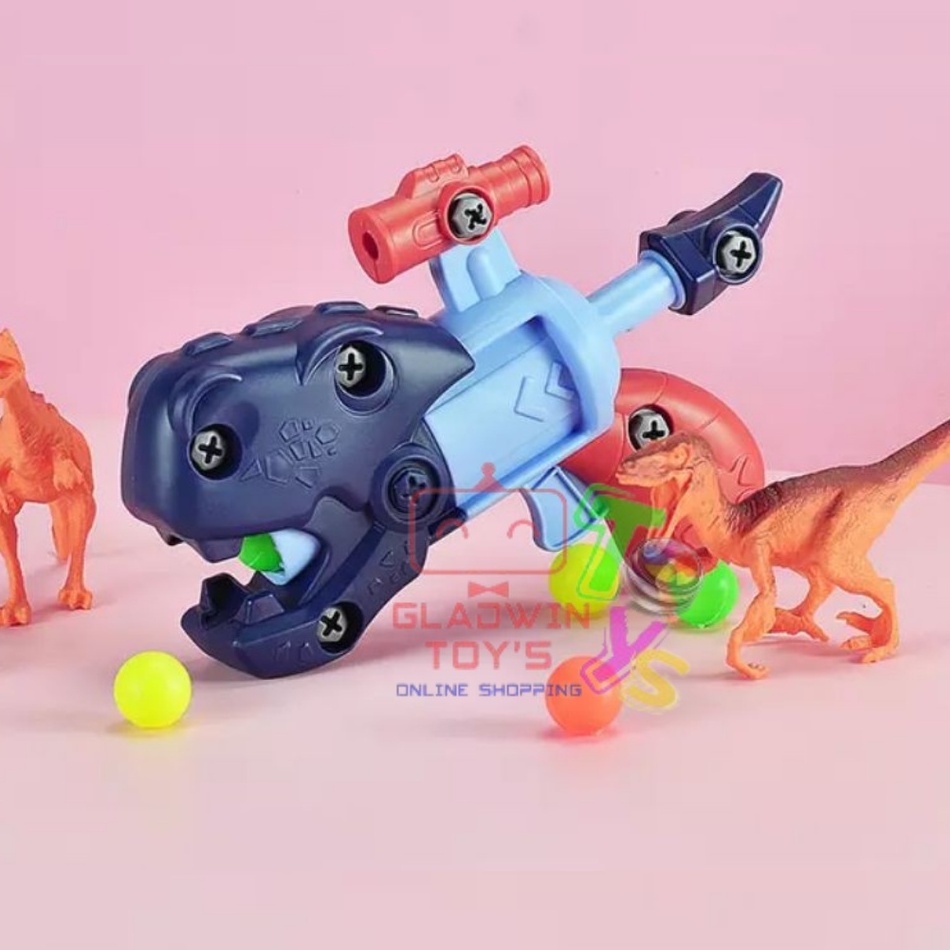 Mainan Anak PISTOL TEMBAKAN DIY DISASSEMBLY GUN Play Set  DINOSAURUS