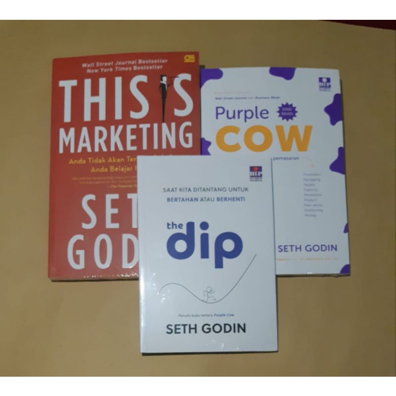 Buku This Is Marketing Purple Cow & The Dip By Seth Godin