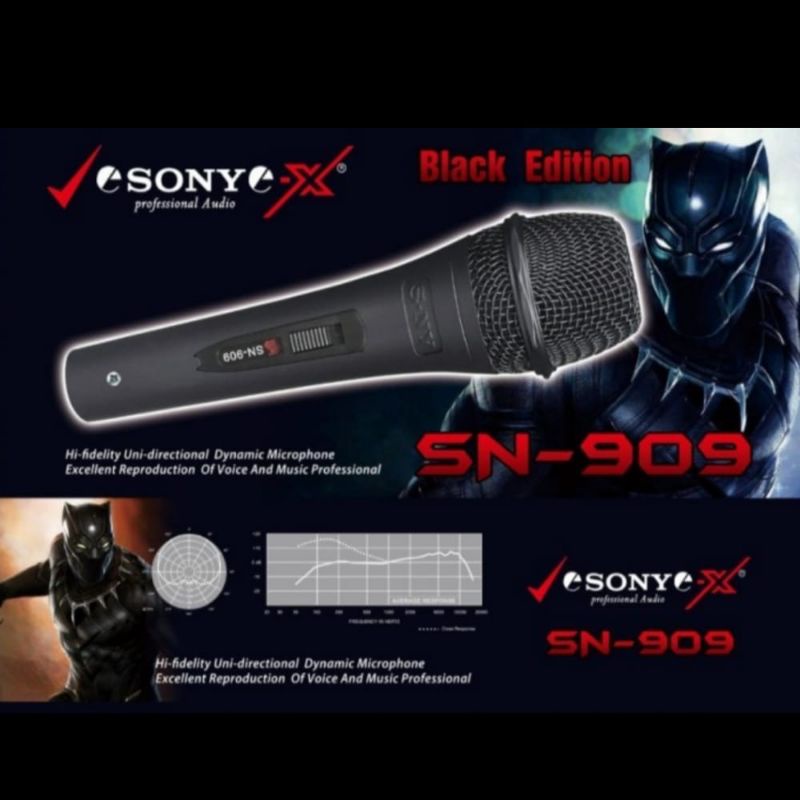 mic,microphone,mikrofon kabel sony SN 909 black edition,warna kabel hitam,bukan mic wireless atau mi