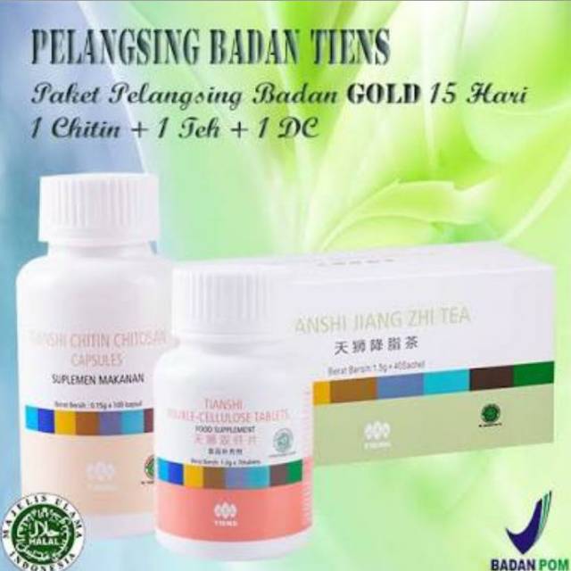 Jual Tiens 100% asli original 1 paket pelangsing badan dalam jangka 15
