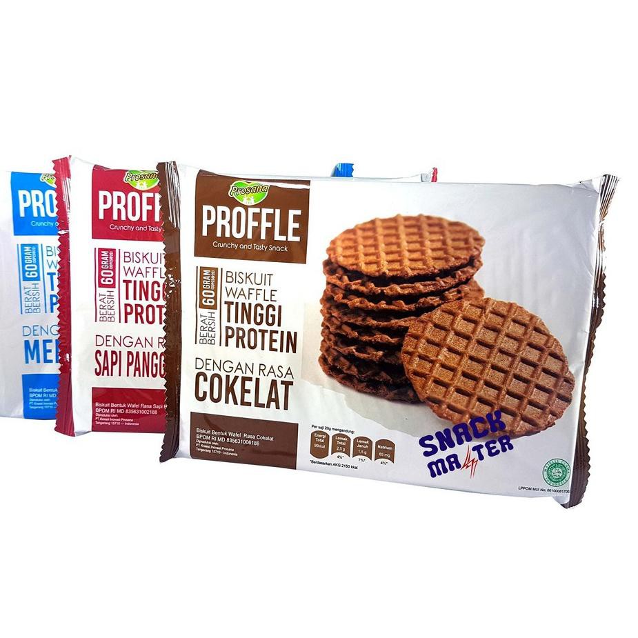 

PREMIUM Prosana Proffle - Biskuit Wafle Tinggi Protein - Netto 60 gr