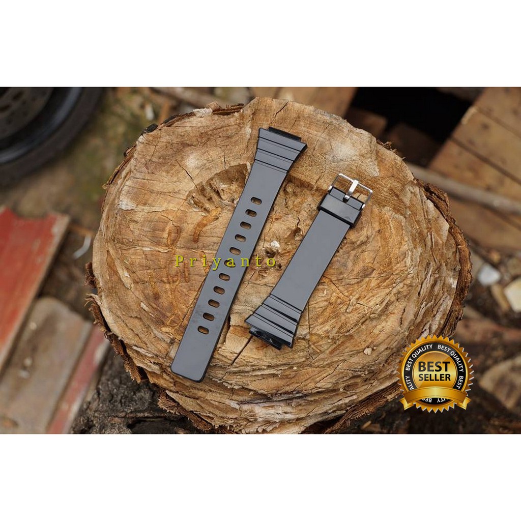 Tali jam tangan casio w-215H w215 w 215 premium hitam Strap rubber casio w215