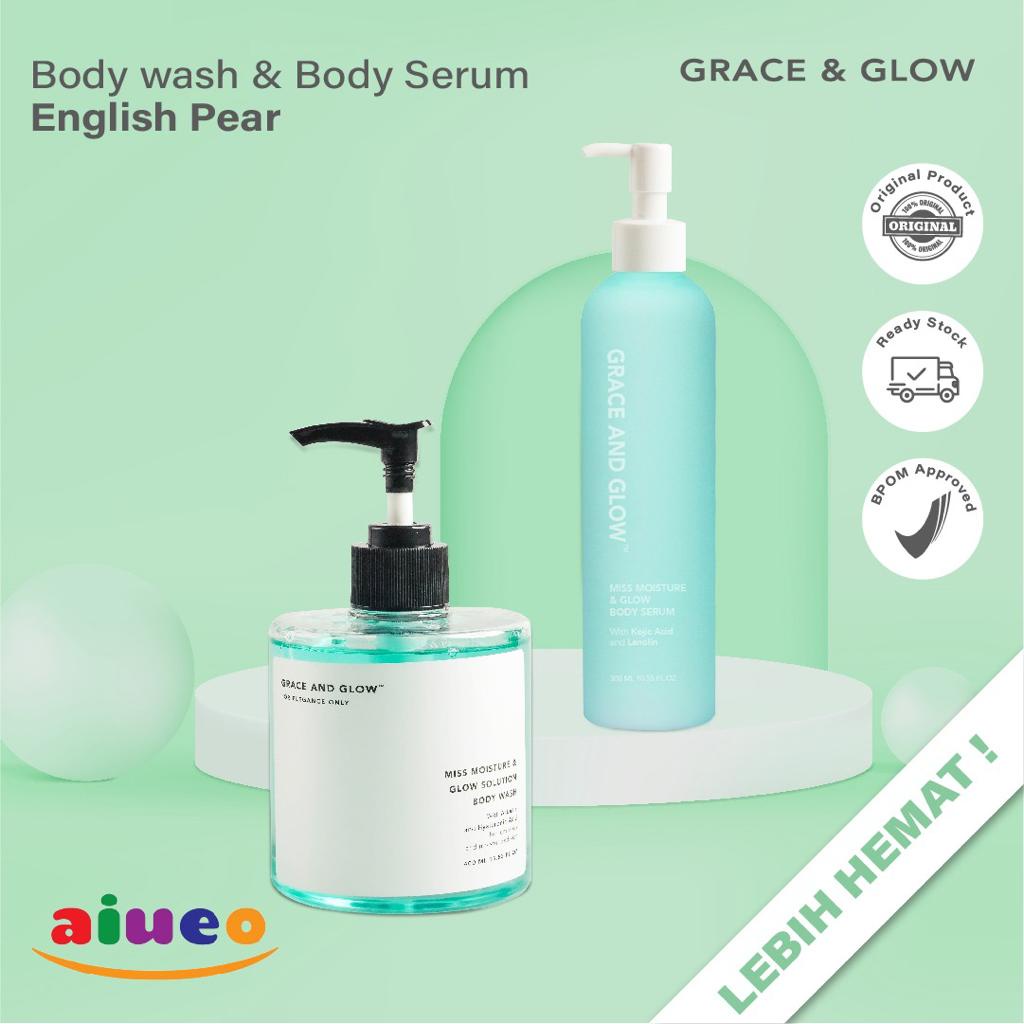 Grace and Glow Body Wash Miss Moisture And Grace And Glow Body Serum Miss Moisture Combo Melembutkan Kulit BPOM