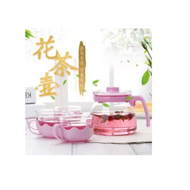 TEKO KACA SET FREE 4 PCS GELAS CANTIK ALA JAPAN