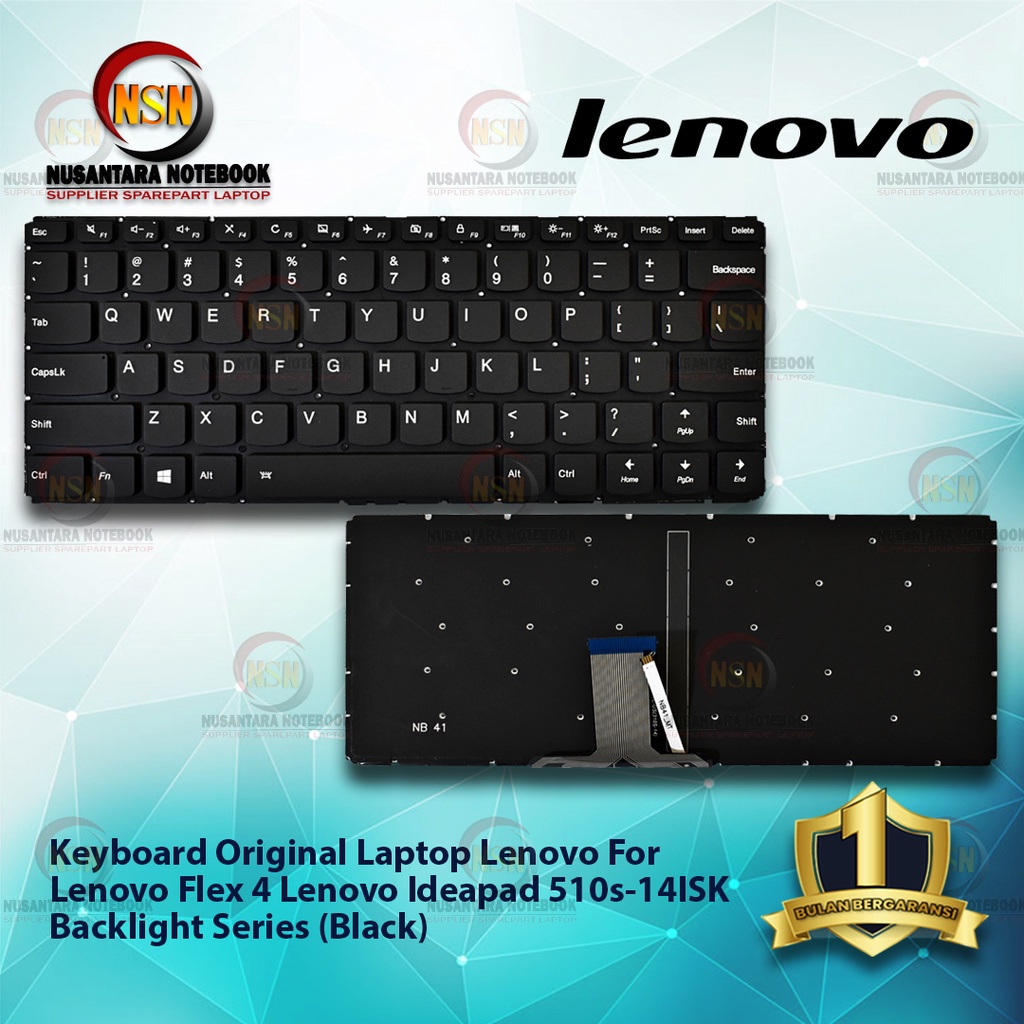 Keyboard Laptop Original Flex 4 Lenovo Ideapad 510s-14ISK Backlight