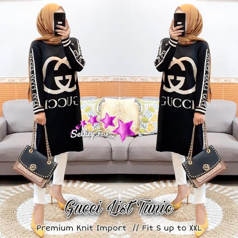 Gucci List Tunic / Tunik Rajut Import Premium