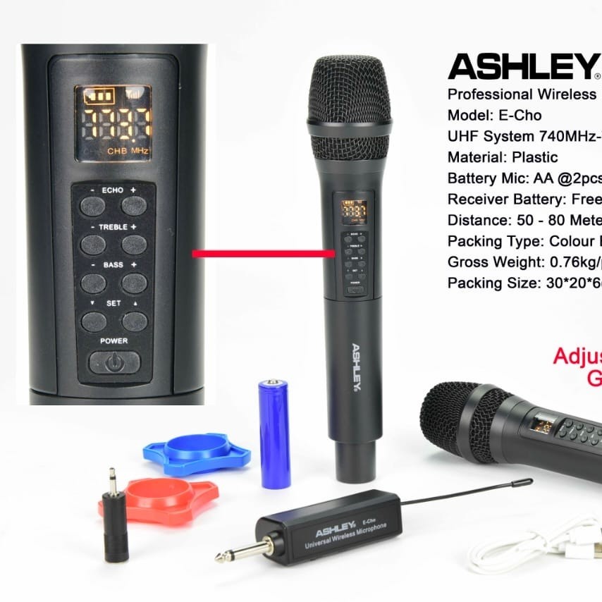 mic wireless ashley E cho mic ashley echo original mic pegang pegang