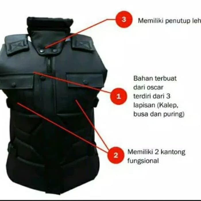 Rompi Motor SAKATSU HITAM Pelindung Dada Waterproof Anti Air Tebal TOP