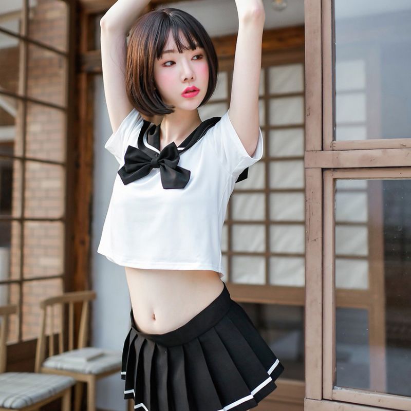 PREMIUM Sexy Cosplay Seragam Sekolah Jepang Seifuku Sailor School Model Pita