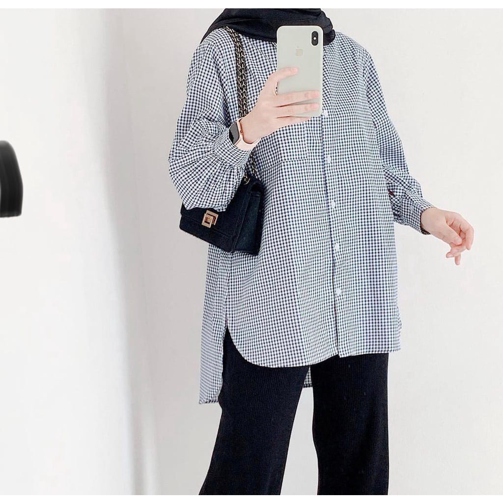 Yumna Top - Atasan Kotak Premium - Kemeja - Casual - Buusi Friendly - Lengan Reglan  - Premium - Fashion Wanita - Terbaru - Baju Wanita Terlaris/KEMEJA WANITA/KEMEJA TERLARIS/YUMNA TOP atasan/blouse cewe kekinian