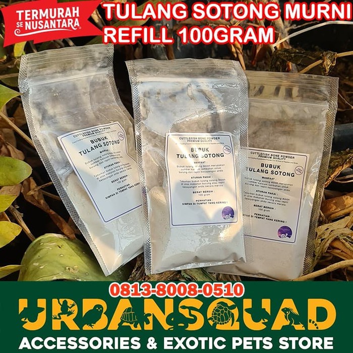TULANG SOTONG MURNI CALCIUM MOON BUBUK 100GRAM TERMURAH TORTO SULCATA ALDABRA