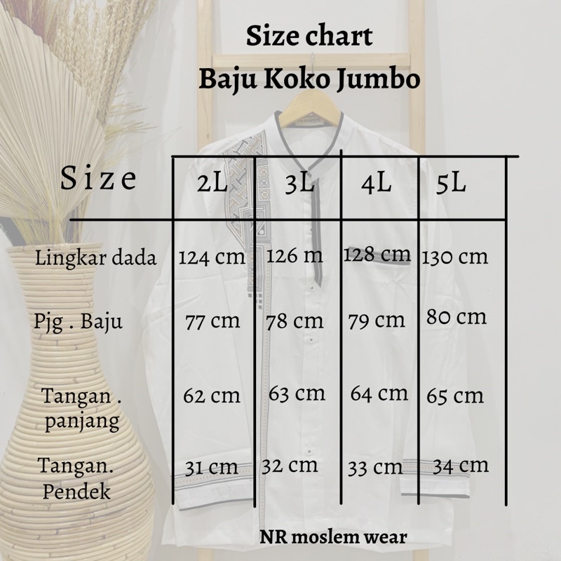 BAJU KOKO JUMBO /  LENGAN PANJANG / BIG SIZE / BAJU KOKO  / BAJU KOKO PUTIH PRIA DEWASA kode KRJ