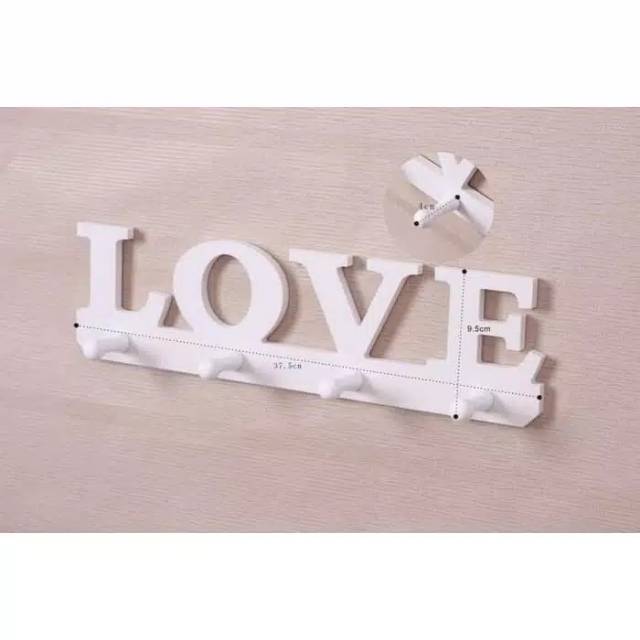 RAK DINDING VINTAGE LOVE | DEKORASI DINDING | GANTUNGAN BAJU | GANTUNGAN TANPA PAKU