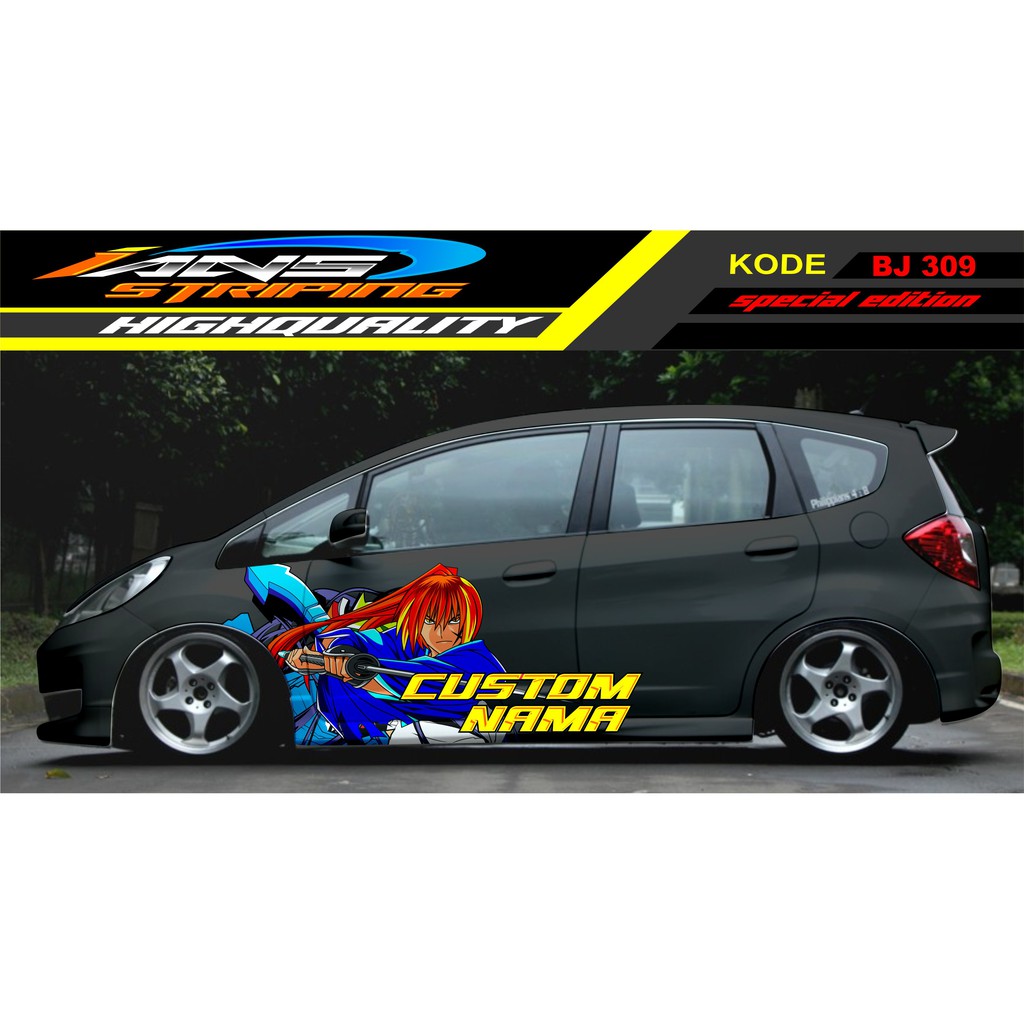 STIKER MOBIL JAZZ SAMURAI / DECAL STICKER MOBIL / STICKER MOBIL AGYA, BRIO, YARIS