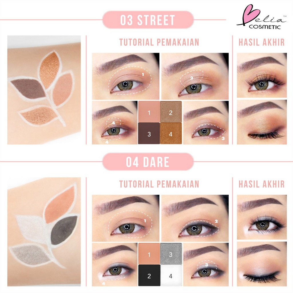 ❤ BELIA ❤ YOU The Simplicity Eyeshadow Quad Z | Y.O.U Makeups (✔️BPOM)