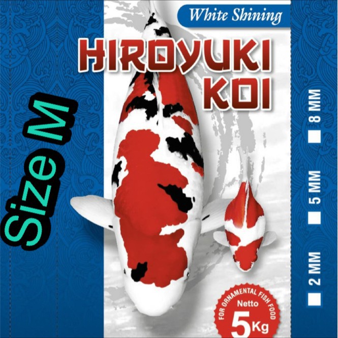 Hiroyuki koi food white shining freshpack 5 kg size M