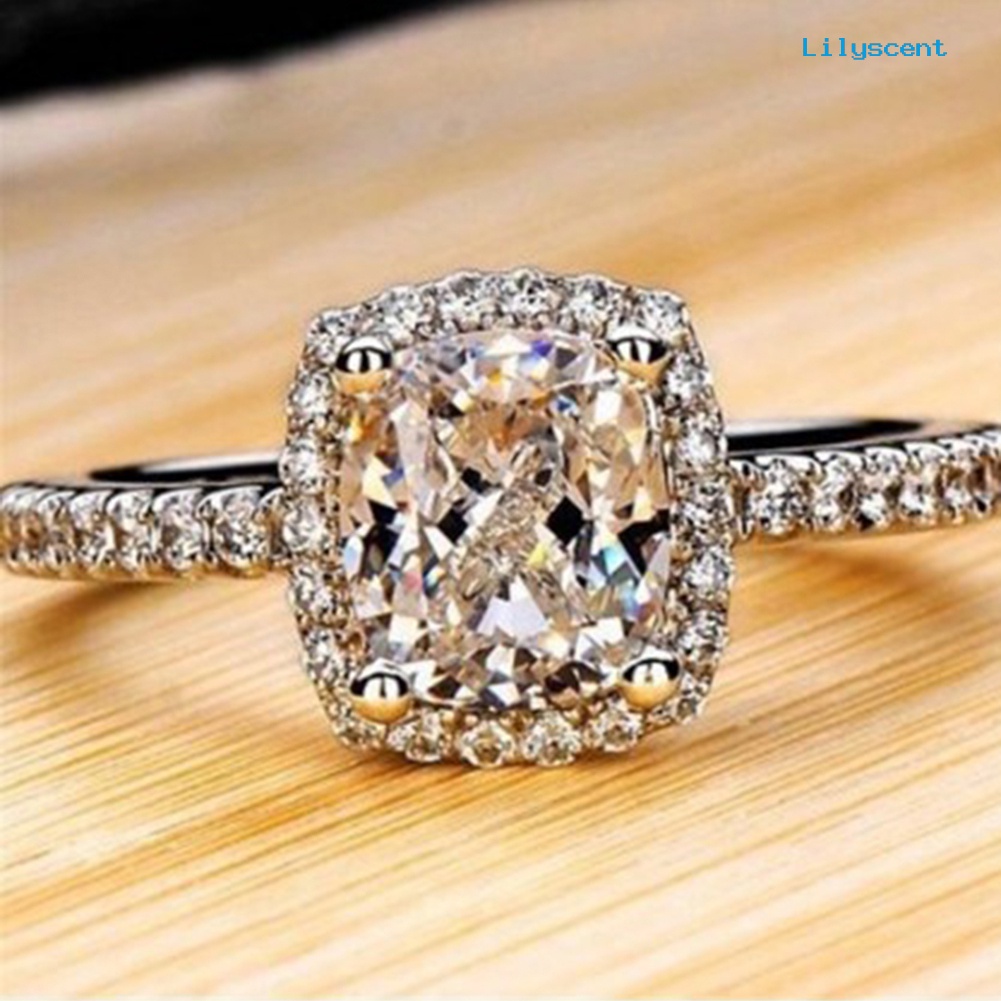 Cincin Jari Cubic Zirconia Inlaid Untuk Wanita