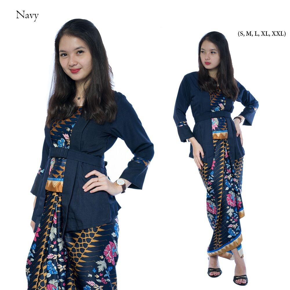 Kebaya Modern Stelan Combi Baby Pink, Maroon, Navy