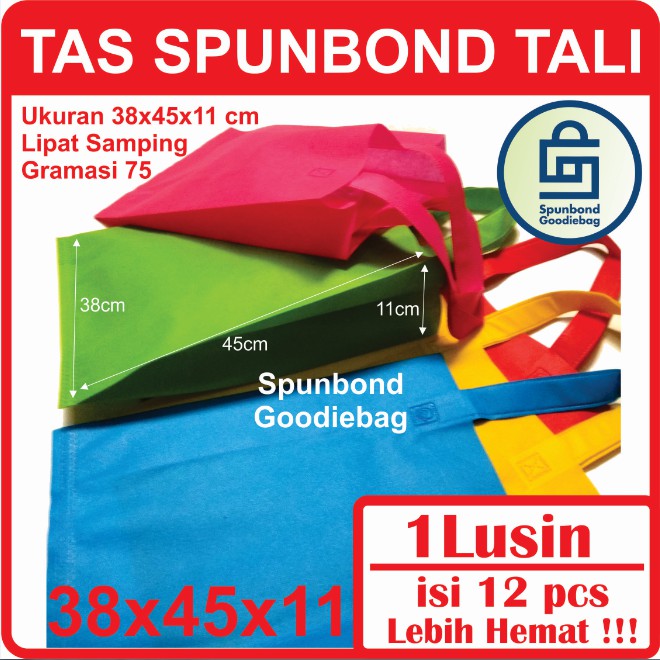 

Isi 12pcs (38x45x11) Tas Spunbond / Tas Kain / Goodie Bag / Tas Souvenir / Kantong Souvenir