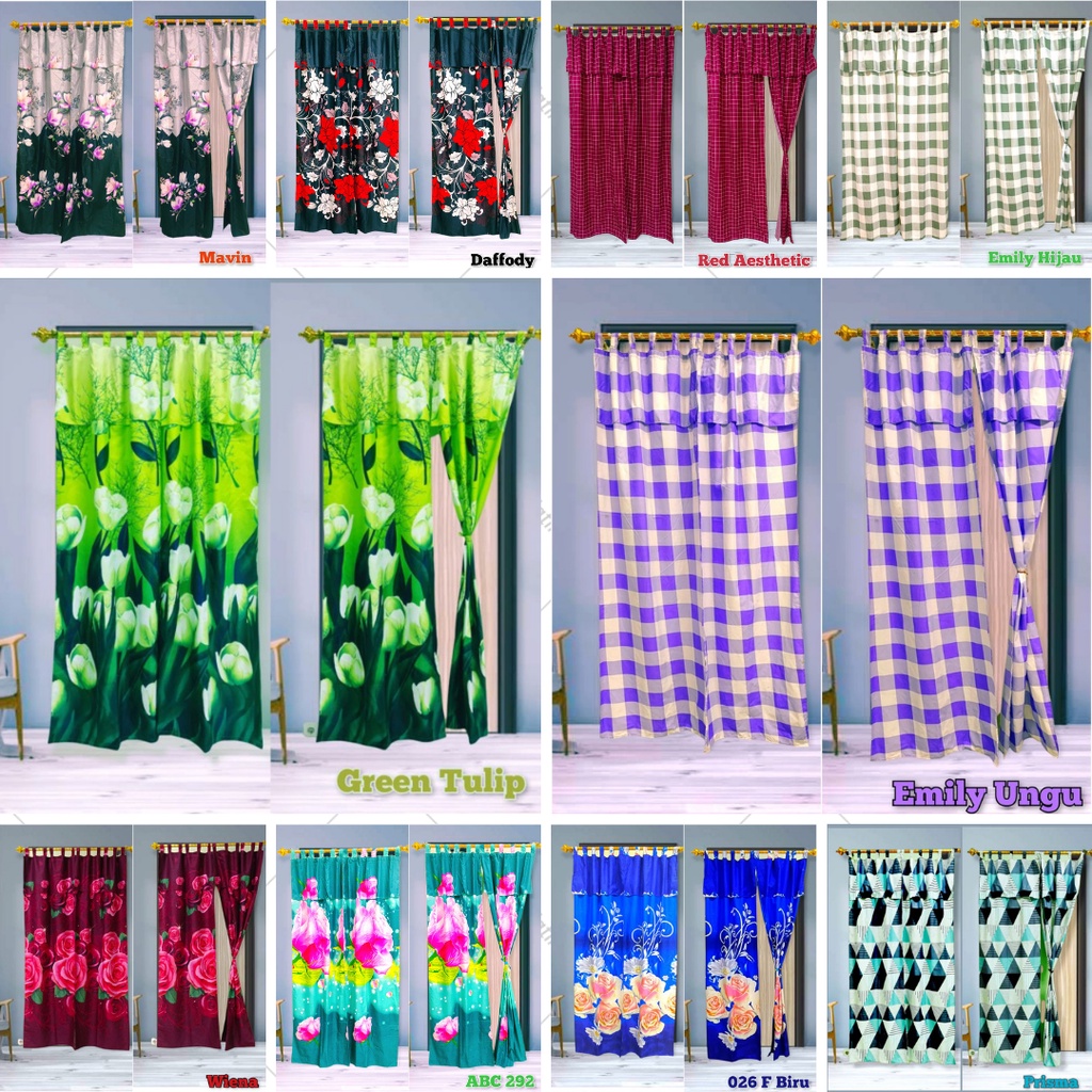 Gorden Pintu Hordeng Jendela Panjang Gordeng Pintu Kamar Tidur Minimalis Murah