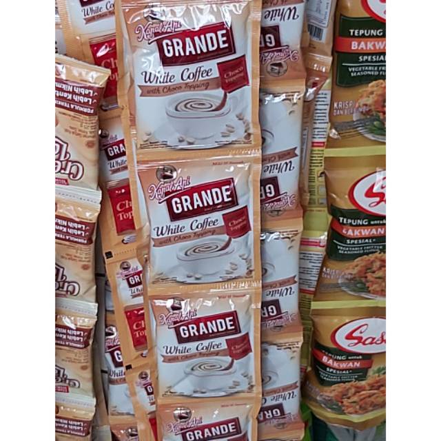 

Kopi Kapal Api Grande White Coffee topping renceng isi 10 x 20 g