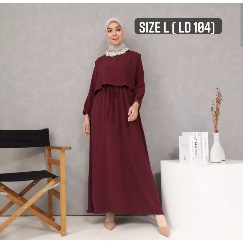 Maryam Dress by Odeca Official （ Ready Stock ：Wine ）