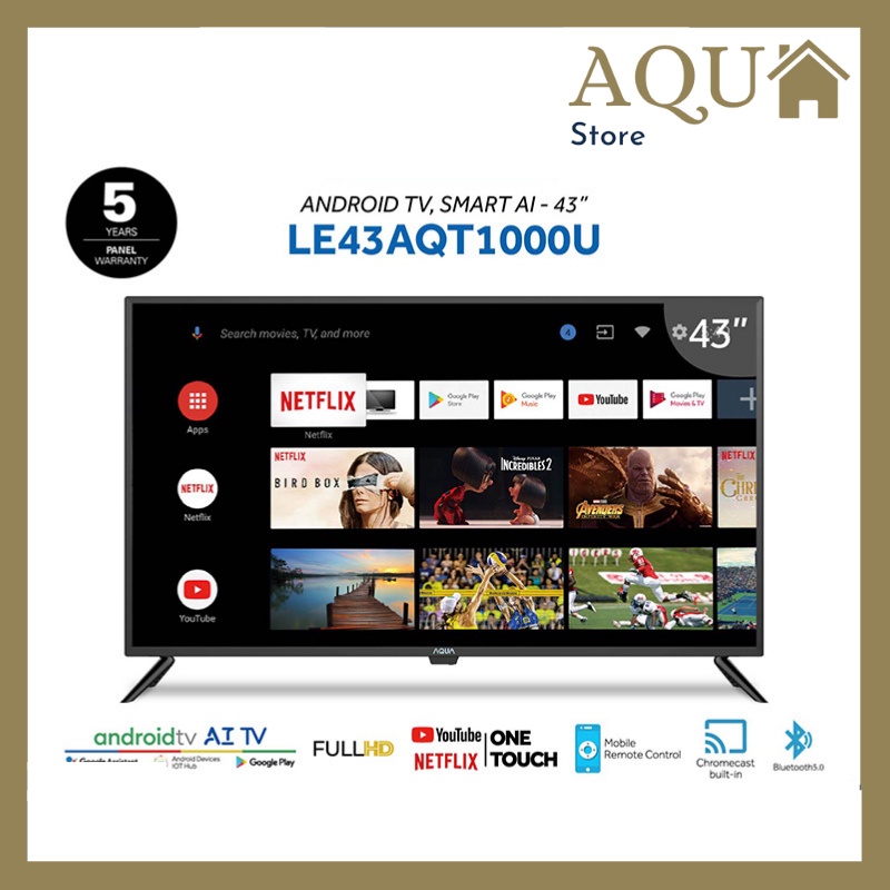 AQUA JAPAN Smart Android TV LE43AQT1000U / 43AQT1000 43inch